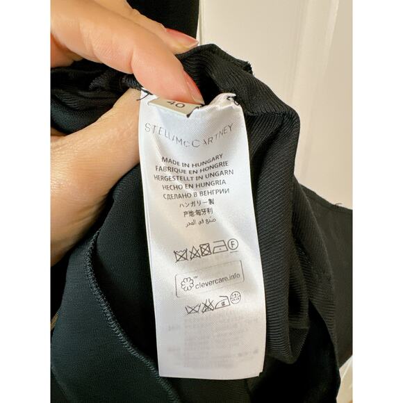 STELLA MCCARTNEY $1,995 Gisella Crepe Mini Zipper Shift Dress Black |  4-6 - Picture 11 of 13